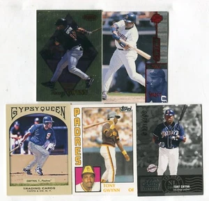 Lote de 5 tarjetas coleccionables de béisbol Tony Gwynn HOF SAN DIEGO PADRES (LOTE 18) - Imagen 1 de 1