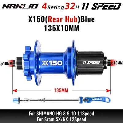 Bicicleta de Montaña 6 Patines 3 Dientes 150 Click Hub 24/32/28/36H HG 8/9/10/11/12 Velocidades Foto 1 de 4