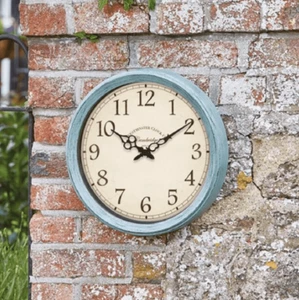 Indoor/Outdoor Cambridge Wall Clock - Shabby Chic Style Weather Resistant 14" - Picture 1 of 1