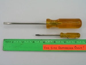 Narrow Flat Blade Screwdriver Set, USA Electrician Cabinet, 2pc Lot - Picture 1 of 1