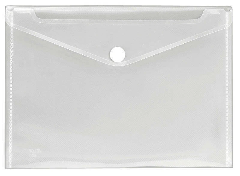 Clear Stud Wallet File Folder A4 Plastic Document Holder Popper Wallet - Image 1 of 1