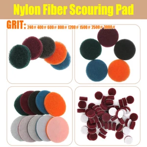 1"2"3"4"5"6"7" In Scouring Pad Hook & Loop Nylon Fiber Sanding Discs P240-P3000 - Picture 1 of 18