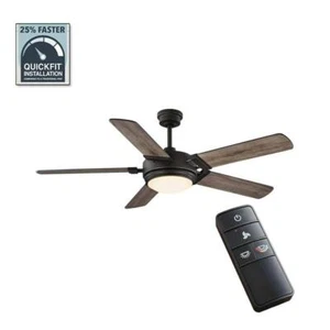 Home Decorators 3-Speeds Ceiling Fan AC-Motor w/ Light Dimmable Remote Control - Picture 1 of 11