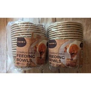 Small Dog Bowls - 15 Compostable Disposable Feeding Bowls for Dogs and Cats , Ho - Picture 1 of 4
