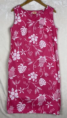 Vestido Feminino Vintage Ui-Maikai Médio/Grande Abacaxi Floral Havaiano Resort - Imagem 1 de 4
