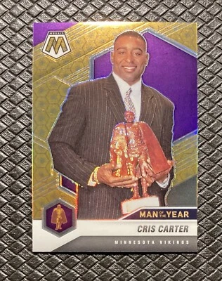 CRIS CARTER 2021 Panini Mosaic #277 Honeycomb Prizm SSP Minnesota Vikings HOF - Image 1 of 2