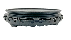 Vintage Holz geschnitzt asiatische Erhöhung Sockel Figur Vase Display Ständer 8,25" D - Bild 1 von 8