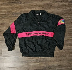 Vintage 80s-90s Lightning Bolt Windbreaker Jacket Mens Medium - Picture 1 of 7