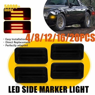 LED Side Marker Lights Lamps Amber Red For 1970-1981 Pontiac Firebird/Trans4-20X Foto 1 de 4
