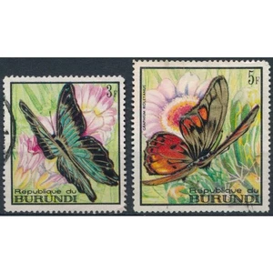 Schmetterlinge: 3f & 5f - Burundi 1968 - FH - MiNr 415 & 418 - Bild 1 von 2