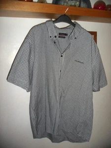 Pierre Cardin Mens Short Sleeved Shirt, blue check UK size 3XL - Picture 1 of 3