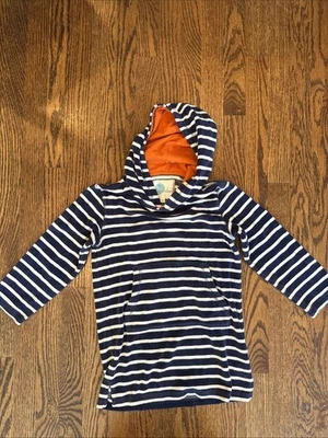 Mini Boden Azul Marino y Blanco Rayas Terry Paño Natación Cubrimiento Foto 1 de 4