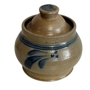 Rowe Pottery Sugar Bowl with Lid Salt Glaze 2007 Primitive Kitchen Country - Picture 1 of 8