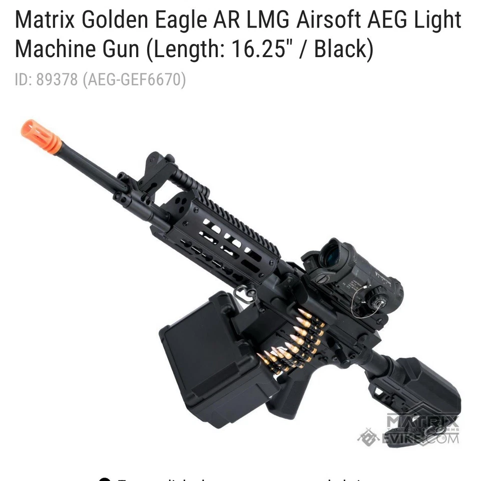 Golden Eagle Matrix 软弹气枪 Lmg — 第 1/1 张图片