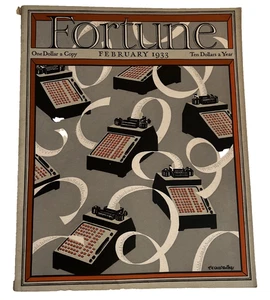 Fortune Magazine February 1933 Cigar Band Insert Vintage Ads Packard Chevy IBM - Picture 1 of 17