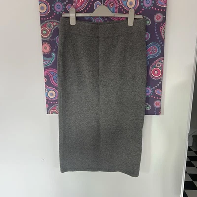 IMPRESIONANTE FALDA MIDI DE LANA GRIS SILBATOS TALLA GRANDE (12/14) Foto 1 de 4