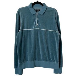 Todd Snyder Sweater Mens Large Blue Velour Pullover Minimalist Golf Preppy Y2K - Picture 1 of 11