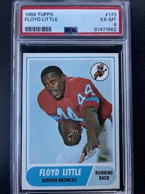 1968 Topps #173 Floyd Little RC PSA 6 HOF Denver Broncos Set Break - Image 1 of 2
