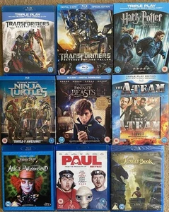 Blu-ray Konvolut x 9 Transformers Harry Potter Phantastische Tierwesen Schildkröten A-Team - Bild 1 von 2