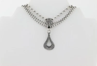 Sterling Silver Three Strand Cascading Pendant Necklace Silpada 15" to 18" inch - Image 1 of 4