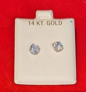 2 ct tw. Ohrringe Top Qualität CZ Moissanit 14kt Weißgold NICHT PLATTIERT NOI NR - Bild 1 von 2