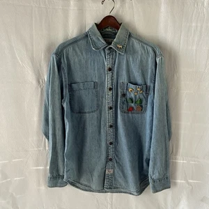 Camisa vaquera para mujer Levi Strauss manga larga abotonada adorno exterior talla M - Imagen 1 de 9