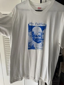 Supreme Hey Fuckface Tee Heather Grey SS18 Size Medium 2018 T-Shirt - Picture 1 of 4