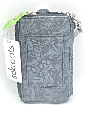 Sakroots Smartphone Crossbody Salinas Bag Wristlet Purse Floral Black NWT - Image 1 of 4