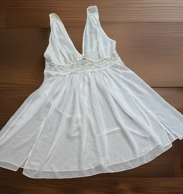 In Bloom By Jonquil Women's White Lace Sz M Lingerie Babydoll Fairy Romantic - Image 1 of 4