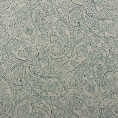 TELA DE LINO FLORAL PAISLEY VERDE SUAVE NIEBLA TRANSPARENTE BALARD DESIGNS POR YARDA 54"W Foto 1 de 4