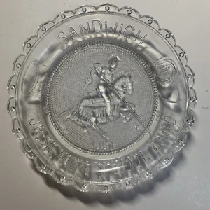 Pre-Owned Pairpoint Cup Plate Sandwich Jr Sr High School Band Clear U405 - Picture 1 of 3