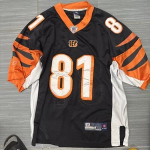 T. Owens #81 Cincinnati Bengals NFL Reebok Black On Field Jersey Men's LARGE 50 - Picture 1 of 2