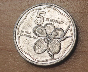 1988 Philippines 5 Sentimos Orchid - Picture 1 of 2