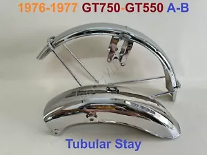 1976-1977 Suzuki GT750 Front & Rear Fender. LeMans Water Buffalo GT550 MudGuard - Foto 1 di 9