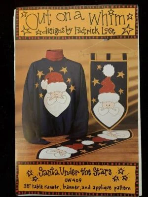 OW409 "Santa Under  the Stars" 38" Table Runner, Banner & Appliques Pattern - Image 1 of 2