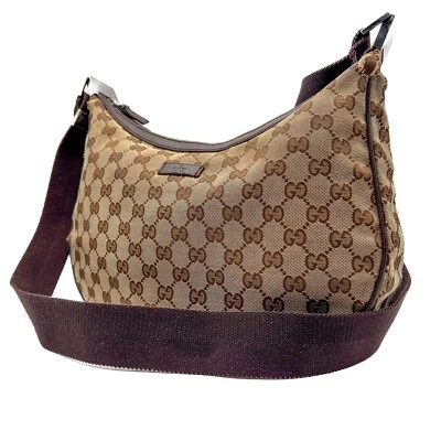 Gucci GG Supreme Canvas Leather Crossbody Shoulder Bag Brown 122790 Authentic - Image 1 of 4