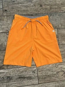 Tommy Bahama Boys Orange Cotton Swim Shorts Drawstring Elastic Waist Sz 10-12 - Picture 1 of 6