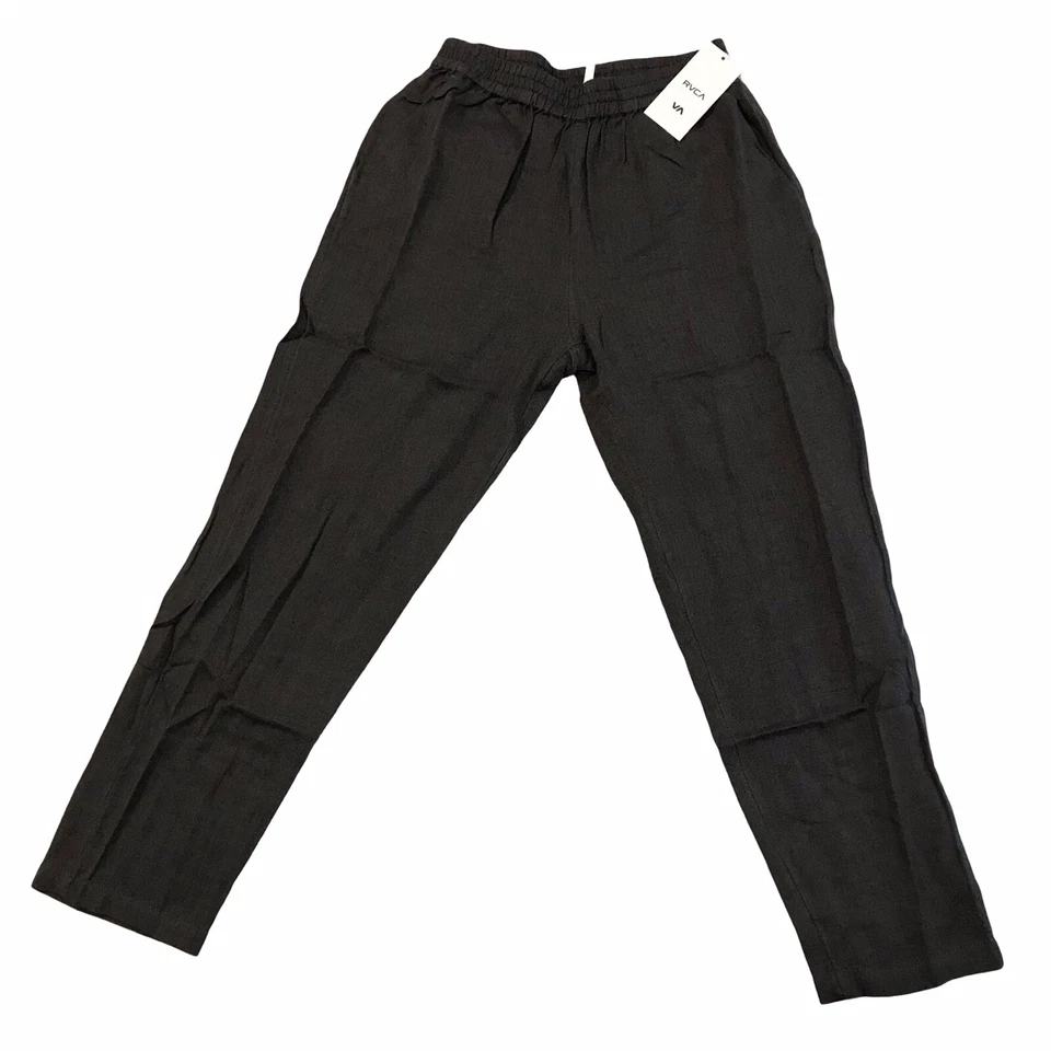 RVCA Yume Herringbone Pant’s Women’s Size S Dark Gray Pull-On Flat Front