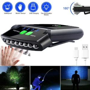 NEW Rechargeable Hat Light USB Clip-On Cap 6 LED Flashlight for Fishing Camping - Picture 1 of 21