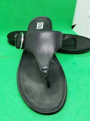 Sandalias FitFlop Gracie totalmente negras con correa de hebilla ajustable punta abierta sin cordones talla 9 Foto 1 de 4