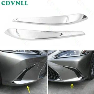 For Lexus ES300h ES350 2019-2022 Pair New Chrome Front Bumper Molding Guard Trim - Picture 1 of 8