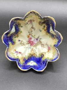 Vintage Nippon Japan Fußschale Kobalt Rosen Gold - Bild 1 von 8