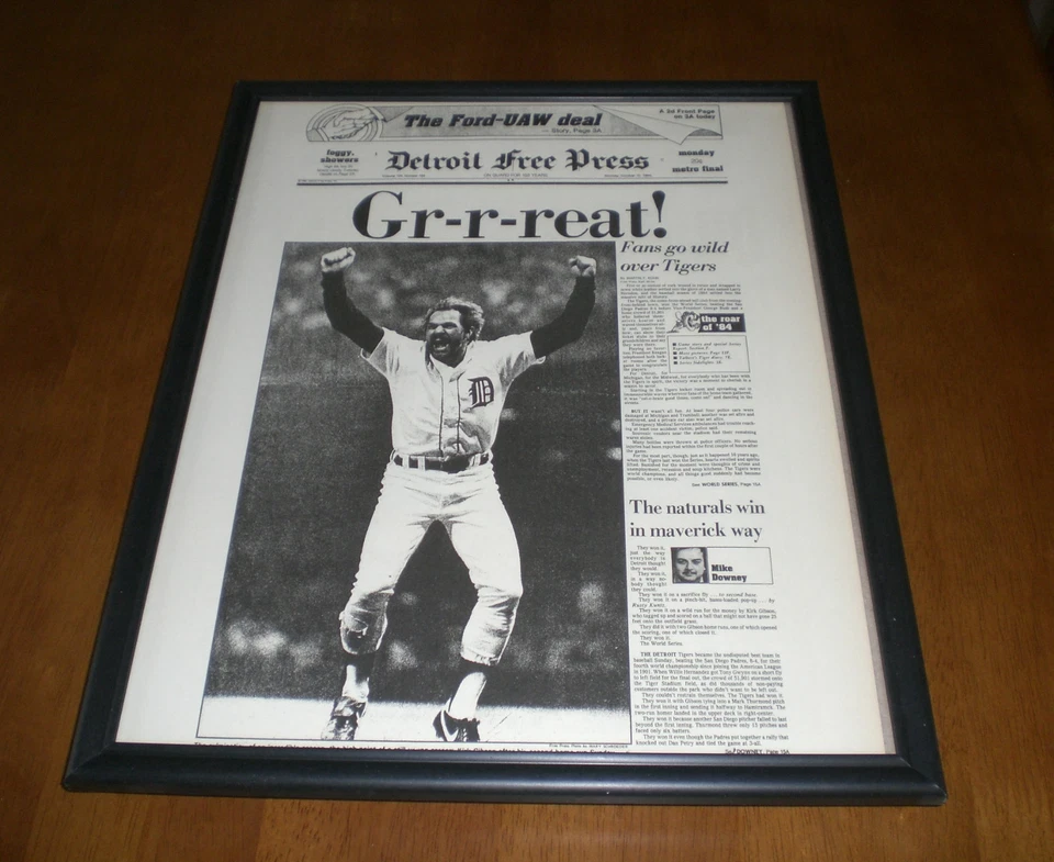 Detroit Tigers Win World Series 1984 enmarcado 11x14 impresión de periódico  Foto 1 de 1