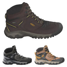 Keen Mens Boots Ridge Flex Mid Lace-Up Ankle Outdoor Hiking Leather Textile