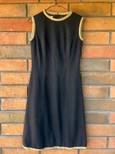 VTG 1950s Black A-Line Dress by Vago Juniors Of California Formal Cocktail Small - Picture 1 of 9
