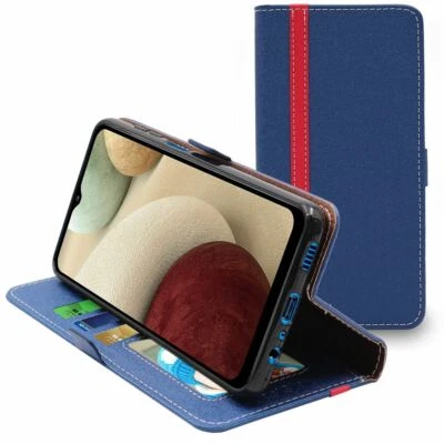 EBESTSTAR Etui pour Samsung Galaxy A12 SM-A125F Portefeuille Housse PU Cuir, Bleu Foncé