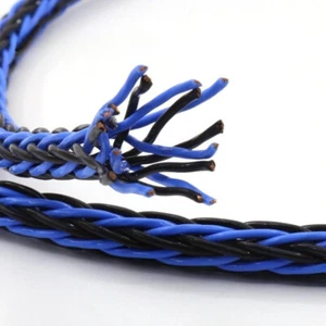 HIFI 8TC 8core Bulk Wire OCC Copper Line Blue Twist Cable for Audio Speaker Cord - Picture 1 of 5