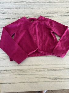 Tea Collection Girls Raspberry Purple Cardigan Sweater Size 6-7