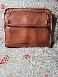 Vintage Avenues Fan File Folio Full Grain Leather Made In Columbia - Picture 1 of 7