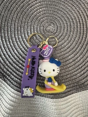 Pink Hello Kitty unicorn Keyring Keychain Key Fob Bag Charm Pendant PVC - Image 1 of 2